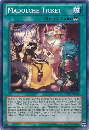 Madolche Ticket ABYR EN061 Common Unlimited Abyss Rising Unlimited Singles Madolche Ticket ABYR EN061 Common Unlimited Abyss Rising Unlimited Singles