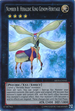 Number 8 Heraldic King Genom Heritage ABYR EN045 Super Rare Unlimited Number 8 Heraldic King Genom Heritage ABYR EN045 Super Rare Unlimited