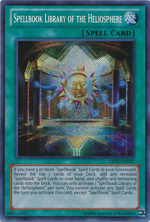 Spellbook Library of the Heliosphere ABYR EN087 Secret Rare Unlimited Spellbook Library of the Heliosphere ABYR EN087 Secret Rare Unlimited