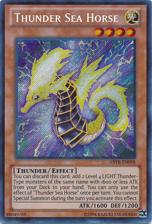Thunder Sea Horse ABYR EN098 Secret Rare Unlimited Thunder Sea Horse ABYR EN098 Secret Rare Unlimited