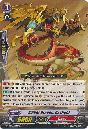 Amber Dragon Daylight BT04 072EN Common C Amber Dragon Daylight BT04 072EN Common C