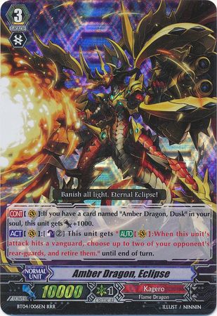 Amber Dragon Eclipse BT04 006EN Triple Rare RRR Amber Dragon Eclipse BT04 006EN Triple Rare RRR