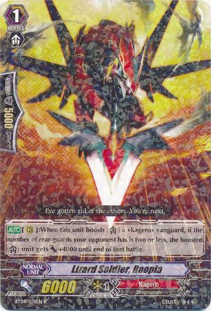 Lizard Soldier Raopia BT04 038EN Rare R Lizard Soldier Raopia BT04 038EN Rare R