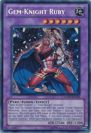 Gem Knight Ruby HA05 EN019 Secret Rare Unlimited Edition Hidden Arsenal 5 Unlimited Singles Gem Knight Ruby HA05 EN019 Secret Rare Unlimited Edition Hidden Arsenal 5 Unlimited Singles