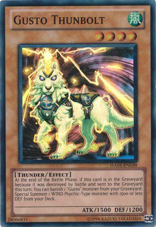 Gusto Thunbolt HA05 EN039 Super Rare Unlimited Edition Hidden Arsenal 5 Unlimited Singles Gusto Thunbolt HA05 EN039 Super Rare Unlimited Edition Hidden Arsenal 5 Unlimited Singles