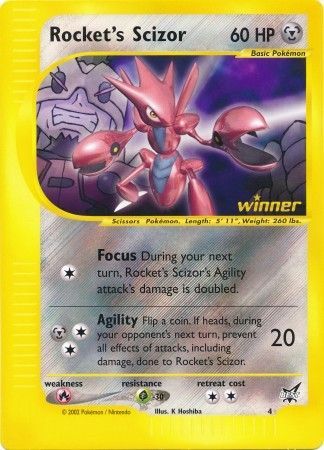 Rocket s Scizor 4 Winner Oversized Promo Pokemon Oversized Cards Rocket s Scizor 4 Winner Oversized Promo Pokemon Oversized Cards