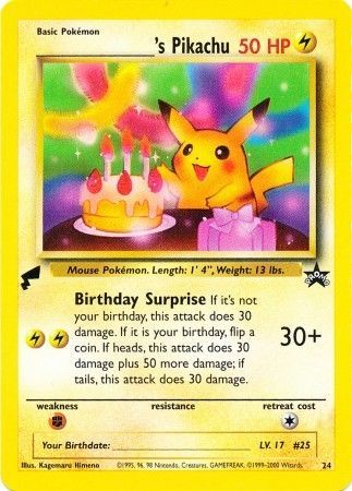 Birthday Pikachu Gold Card 