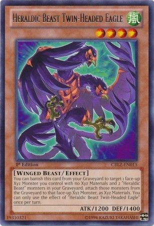 Heraldic Beast Twin Headed Eagle CBLZ EN015 Rare 1st Edition Heraldic Beast Twin Headed Eagle CBLZ EN015 Rare 1st Edition