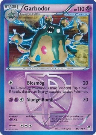 Garbodor 66 135 Holo Rare Black White 8 Plasma Storm Singles Garbodor 66 135 Holo Rare Black White 8 Plasma Storm Singles