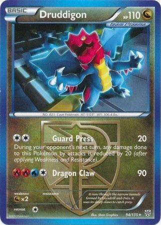 Druddigon 94 135 Rare Black White 8 Plasma Storm Singles Druddigon 94 135 Rare Black White 8 Plasma Storm Singles
