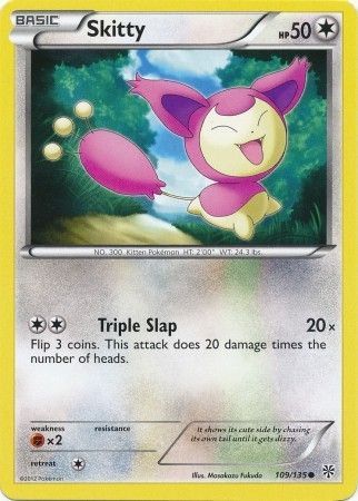 Skitty 109 135 Common Black White 8 Plasma Storm Singles Skitty 109 135 Common Black White 8 Plasma Storm Singles
