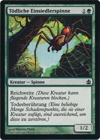 Deadly Recluse Todliche Einsiedlerspinne 149 318 Commander Deck German Singles Deadly Recluse Todliche Einsiedlerspinne 149 318 Commander Deck German Singles