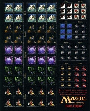 MTG Fallen Empires Unpunched Token Sheet Magic The Gathering Memorabilia MTG Fallen Empires Unpunched Token Sheet Magic The Gathering Memorabilia
