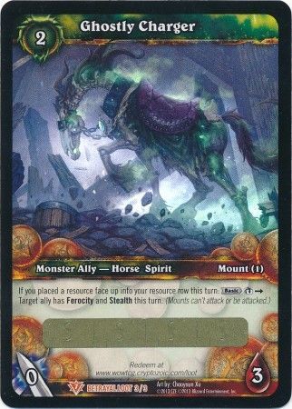 WOW TCG Thunderhead Hippogryph unscratched Loot Card
