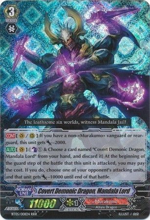 Covert Demonic Dragon Mandala Lord BT05 001EN Triple Rare RRR Vol 5 Awakening of Twin Blades Singles Covert Demonic Dragon Mandala Lord BT05 001EN Triple Rare RRR Vol 5 Awakening of Twin Blades Singles