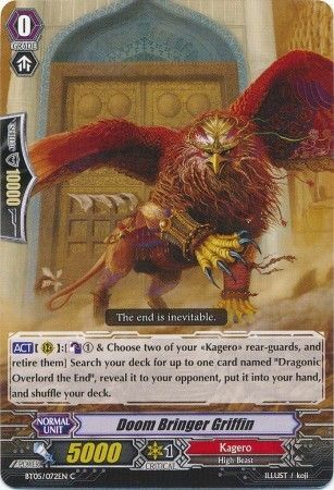 Doom Bringer Griffin BT05 072EN Common C Vol 5 Awakening of Twin Blades Singles Doom Bringer Griffin BT05 072EN Common C Vol 5 Awakening of Twin Blades Singles