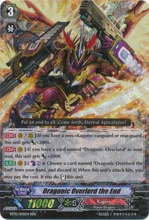 Dragonic Overlord the End BT05 005EN Triple Rare RRR Dragonic Overlord the End BT05 005EN Triple Rare RRR