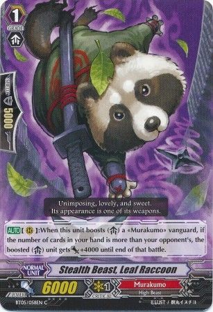 Stealth Beast Leaf Raccoon BT05 058EN Common C Stealth Beast Leaf Raccoon BT05 058EN Common C