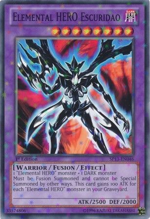 Elemental Hero Escuridao SP13 EN046 Starfoil Rare 1st Edition Elemental Hero Escuridao SP13 EN046 Starfoil Rare 1st Edition