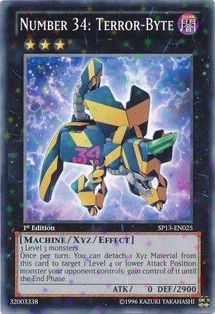 Number 34 Terror Byte SP13 EN025 Starfoil Rare 1st Edition Number 34 Terror Byte SP13 EN025 Starfoil Rare 1st Edition