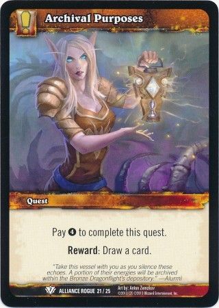 Archival Purposes Alliance Rogue 21 25 Common WoW Alliance Night Elf Rogue Class Deck Spring 2013 Archival Purposes Alliance Rogue 21 25 Common WoW Alliance Night Elf Rogue Class Deck Spring 2013