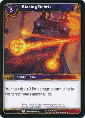Blazing Debris Horde Mage 3 25 Common WoW Horde Undead Mage Class Deck Spring 2013 Blazing Debris Horde Mage 3 25 Common WoW Horde Undead Mage Class Deck Spring 2013