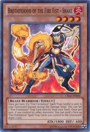 Brotherhood of the Fire Fist Snake CBLZ EN026 Super Rare Unlimited Cosmo Blazer Unlimited Singles Brotherhood of the Fire Fist Snake CBLZ EN026 Super Rare Unlimited Cosmo Blazer Unlimited Singles