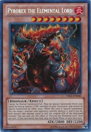 Pyrorex the Elemental Lord CBLZ EN040 Secret Rare Unlimited Pyrorex the Elemental Lord CBLZ EN040 Secret Rare Unlimited