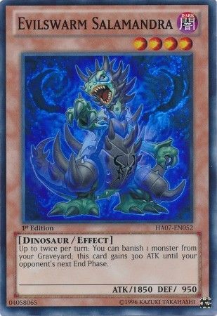 Evilswarm Salamandra HA07 EN052 Super Rare 1st Edition Hidden Arsenal 7 Knight of Stars 1st Edition Singles Evilswarm Salamandra HA07 EN052 Super Rare 1st Edition Hidden Arsenal 7 Knight of Stars 1st Edition Singles