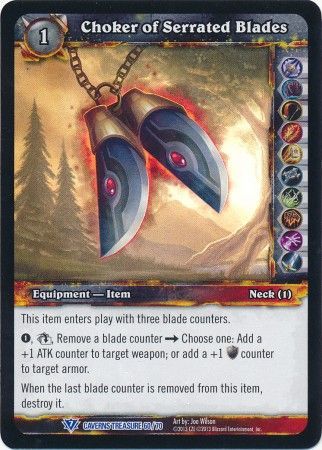 Choker of Serrated Blades Caverns Treasure 60 70 Foil Rare WoW Caverns of Time Treasure Pack Singles Choker of Serrated Blades Caverns Treasure 60 70 Foil Rare WoW Caverns of Time Treasure Pack Singles