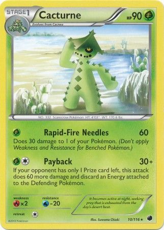 Cacturne 10 116 Rare Black White 9 Plasma Freeze Singles Cacturne 10 116 Rare Black White 9 Plasma Freeze Singles
