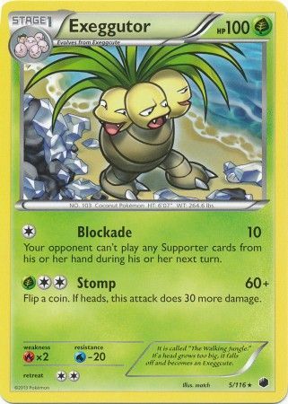 Exeggutor 5 116 Rare Black White 9 Plasma Freeze Singles Exeggutor 5 116 Rare Black White 9 Plasma Freeze Singles