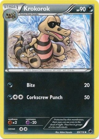 Krokorok 69 116 Uncommon Black White 9 Plasma Freeze Singles Krokorok 69 116 Uncommon Black White 9 Plasma Freeze Singles