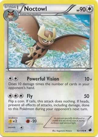 Noctowl 92 116 Uncommon Black White 9 Plasma Freeze Singles Noctowl 92 116 Uncommon Black White 9 Plasma Freeze Singles