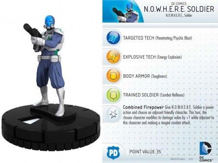 Heroclix Teen Titans set NOWHERE Soldier #205 Gravity Feed figure w/card!