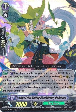 Lily of the Valley Musketeer Rebecca BT08 015EN Double Rare RR Lily of the Valley Musketeer Rebecca BT08 015EN Double Rare RR