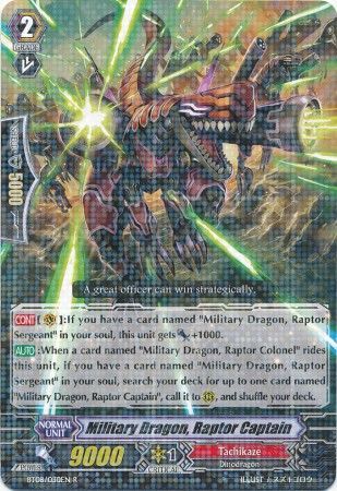 Military Dragon Raptor Captain BT08 030EN Rare R Military Dragon Raptor Captain BT08 030EN Rare R