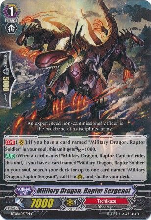 Military Dragon Raptor Sergeant BT08 077EN Common C Military Dragon Raptor Sergeant BT08 077EN Common C