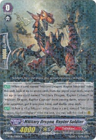 Military Dragon Raptor Soldier BT08 034EN Rare R Military Dragon Raptor Soldier BT08 034EN Rare R