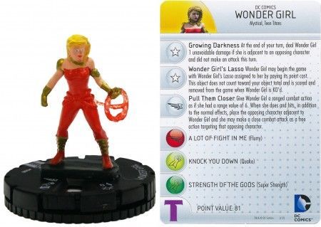 Heroclix Teen Titans set Wonder Girl #008 Common figure w/card! 