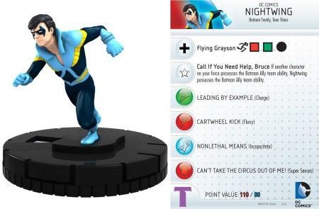 Heroscape Custom Nightwing Dbe Sided Card & Fig w/ Sleeve DC Batman Teen Titans 