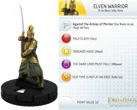 Elven Warrior 002 Fellowship of the Ring Heroclix Elven Warrior 002 Fellowship of the Ring Heroclix