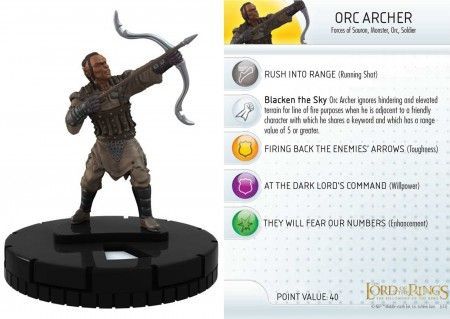 The Fellowship of the Ring #005 Moria Orc Archer HeroClix Lord of the Rings 