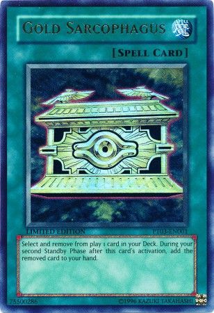 Gold Sarcophagus PT03 EN001 Ultra Rare Yu Gi Oh Promo Cards Gold Sarcophagus PT03 EN001 Ultra Rare Yu Gi Oh Promo Cards