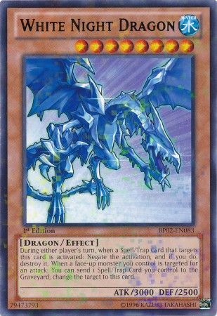 White Night Dragon BP02 EN083 Mosaic Rare 1st Edition White Night Dragon BP02 EN083 Mosaic Rare 1st Edition