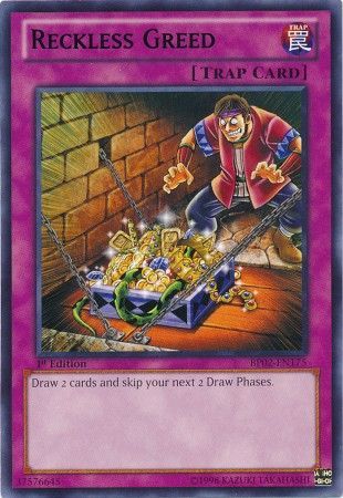 Reckless Greed BP02 EN175 Rare 1st Edition Reckless Greed BP02 EN175 Rare 1st Edition