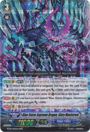 Blue Storm Supreme Dragon Glory Maelstrom BT09 002EN Triple Rare RRR Vol 9 Clash of the Knights Dragons Singles Blue Storm Supreme Dragon Glory Maelstrom BT09 002EN Triple Rare RRR Vol 9 Clash of the Knights Dragons Singles
