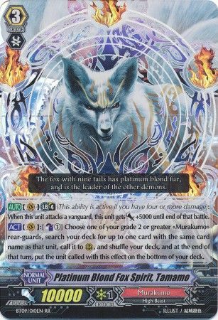 Platinum Blond Fox Spirit Tamamo BT09 010EN Double Rare RR Vol 9 Clash of the Knights Dragons Singles Platinum Blond Fox Spirit Tamamo BT09 010EN Double Rare RR Vol 9 Clash of the Knights Dragons Singles