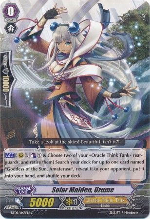 Solar Maiden Uzume BT09 068EN Common C Vol 9 Clash of the Knights Dragons Singles Solar Maiden Uzume BT09 068EN Common C Vol 9 Clash of the Knights Dragons Singles