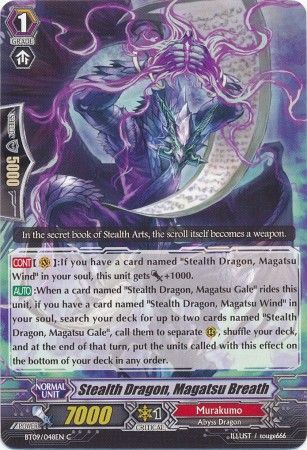Stealth Dragon Magatsu Breath BT09 048EN Common C Vol 9 Clash of the Knights Dragons Singles Stealth Dragon Magatsu Breath BT09 048EN Common C Vol 9 Clash of the Knights Dragons Singles